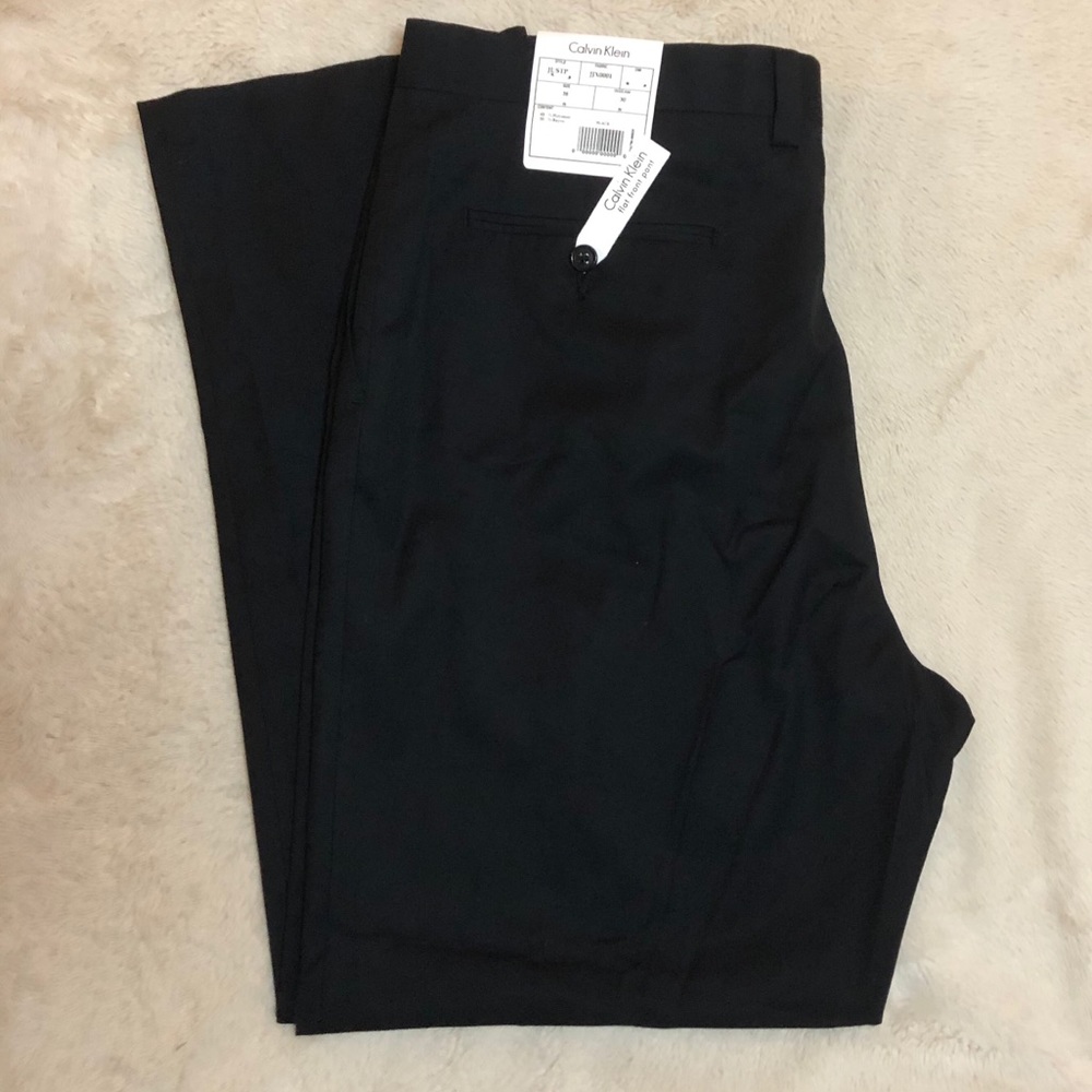 NWT Calvin Klein Black Dress Pants 38/30